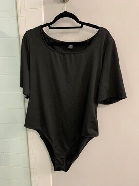Shein Curve Women's Short Sleeve Bodysuit Black Size 3XL New